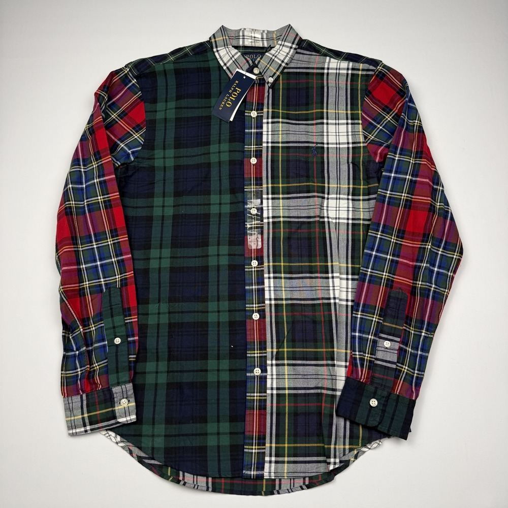 Polo Ralph Lauren Shirt Mens Medium Multi Plaid Long Sleeve Button Up Slim Fit